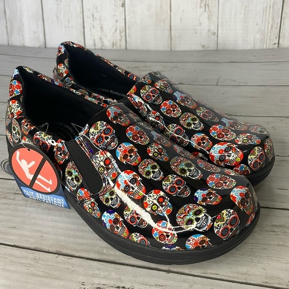 NWT Sugar Skull Easy Works by Easy Street Bind Work Clog - Picture 1 of 13